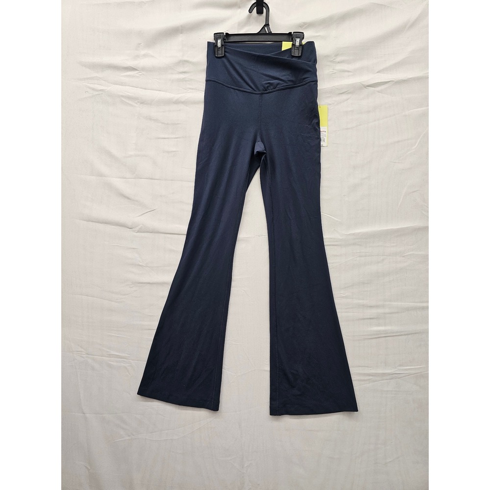 All in Motion Womens Crossover Flare Leggings Navy Nylon Blend Casual Size Small